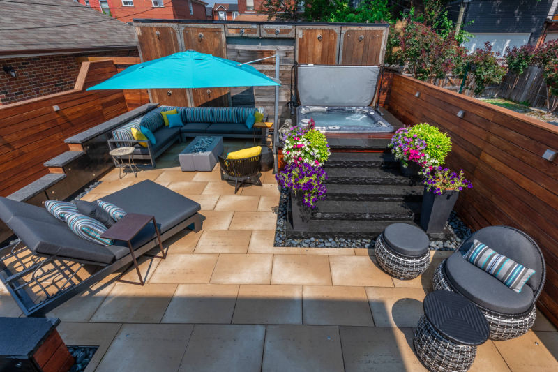 Beautiful deck with hot tub