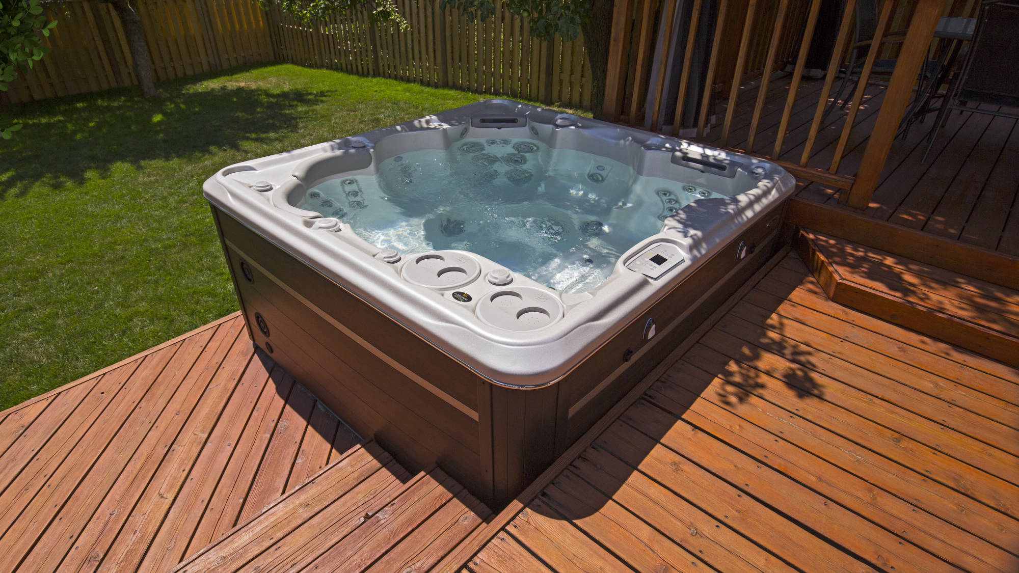 Hot Tub around cedar deck