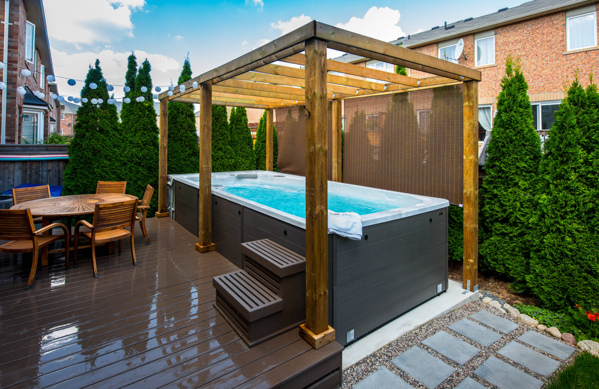 Swim Spa under pergola