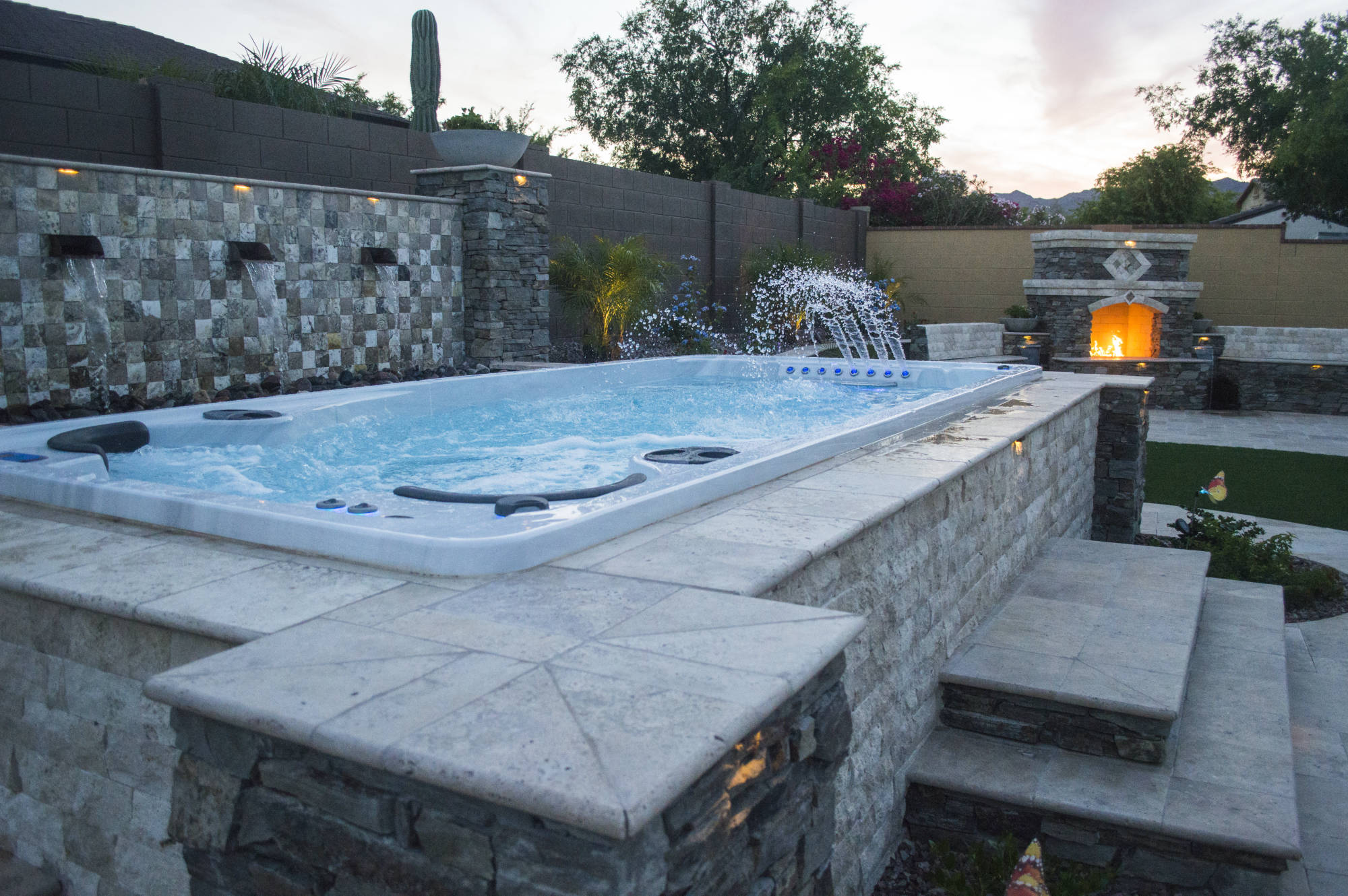 Swim Spa in custom made surrounding 