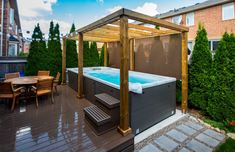 Swim Spa under pergola