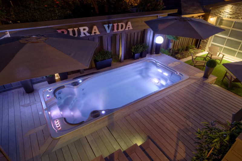Swim Spa at night